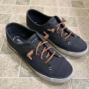 Sperry canvas shoes, navy blue, size 8